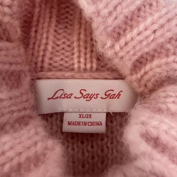 Lisa Says Gah Baby Pink Cece Turtleneck Bow Sweater XL 2X XXL Plus Size - Picture 11 of 11